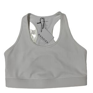 NWT Bandier All Access Rib Front Row Bra - White - XL
